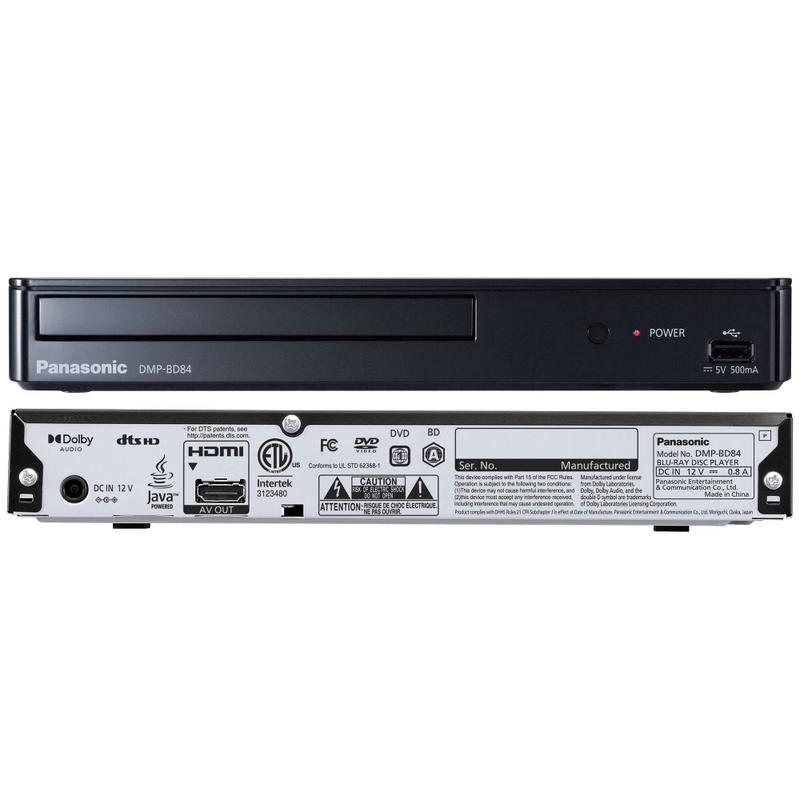 Leitor de DVD e Blu-ray Panasonic DMP-BD84P-K - Full HD - Preto